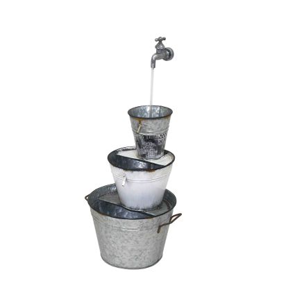 Aqua Creations Metal Buckets & Tap Modern Metal Water Feature