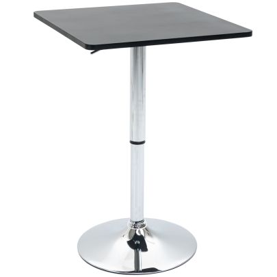  Modern Height Adjustable Bar Table with Square Tabletop and Metal Base Home Pub