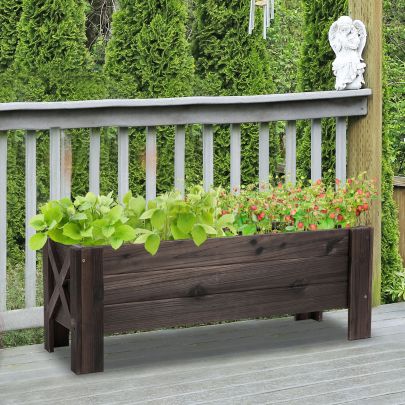  Wooden Garden Raised Bed Planter Grow Containers Patio Flower Vegetable Pot