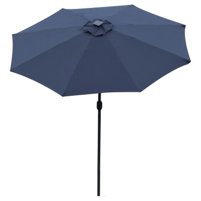  2.7m Garden Parasol Sun Umbrella w/ LED Solar Light Angled Canopy Blue