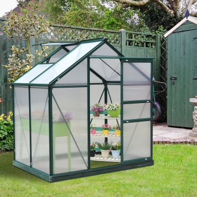  1.9x1.3x2 m Walk-In Mini Greenhouse-Dark Green Frame