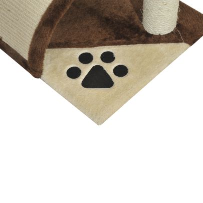 PawHut 2-Tier Cat Tree Scratching Post with Dangle Toy Brown