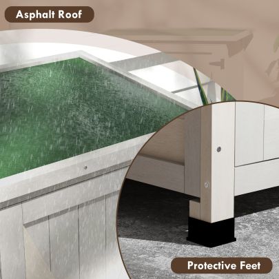 Outsunny 46.5 x 97cm Compact Wooden Storage Shed Light Grey