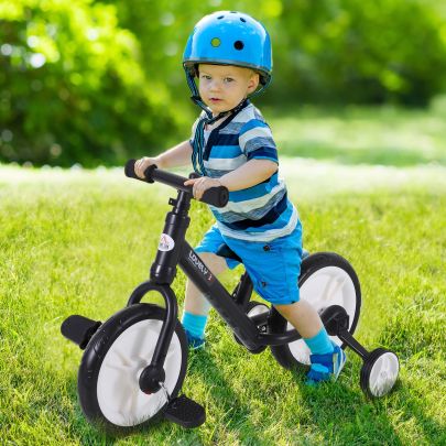   PP Toddlers Removable Stabiliser Kids Balance Bike Black