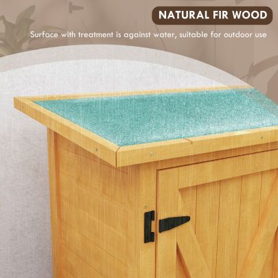 Outsunny 46.5 x 97cm Compact Wooden Storage Shed Yellow