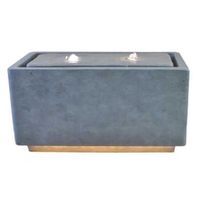 Ivyline Contemporary LED Cube Grey Contemporary Clay Fibre Water Feature