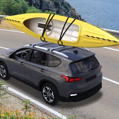  2 Pieces Kayak Roof Rack Universal Mount Cross Bar Carrier Roof Bars for Boat with Strap