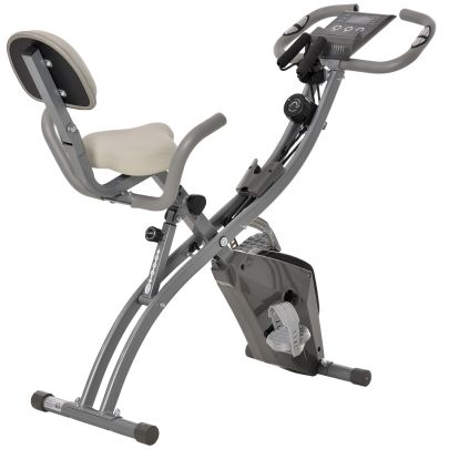  2-In-1 Upright Exercise Bike Adjustable Resistance Fitness Home Cycle Grey