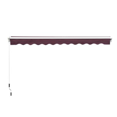Outsunny Manual Retractable Awning, 3x2.5 m-Red