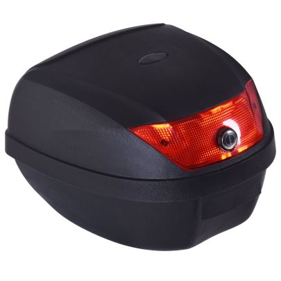  28L Motorcycle Tail Box W/ 2 Keys-Black/Red