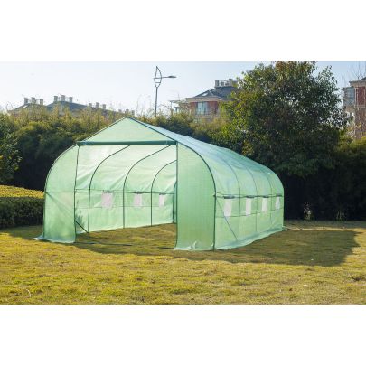  Walk in Polytunnel Greenhouse,  6Lx3Wx2H m-Green 