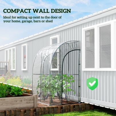 Outsunny 143cm x 118cm Walk In Lean To Greenhouse, with Accessories