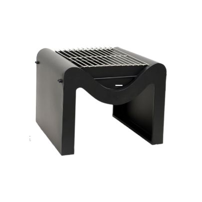 Outdoor Metal Hexham Firepit with Grill in Black