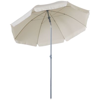 Outsunny 2.2M Tilt Beach Umbrella Parasol-Cream White 