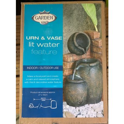 Urn & Vase Lit Water Feature by Garden King