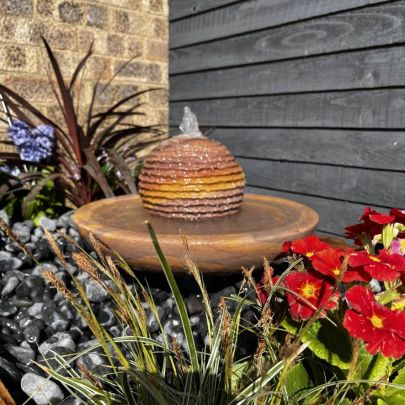 Sandstone Babbling Bowl & Sphere 45cm Stone Water Feature