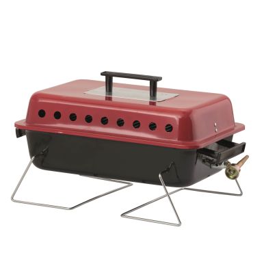 Portable camping gas bbq and lava rock 