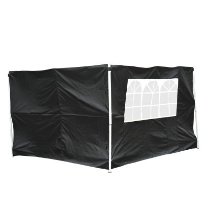 3m Gazebo Exchangeable Side Panels Wall Inc Window Black