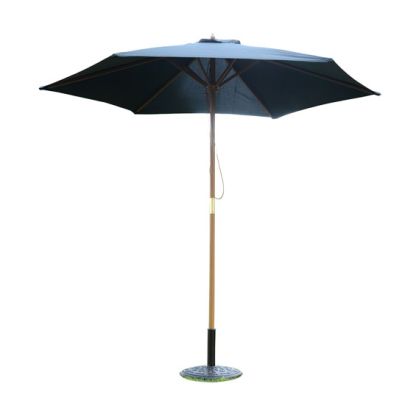 2.5 m Wooden Umbrella Parasol Black