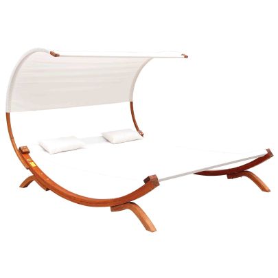 Wooden Hammock Lounger Cream