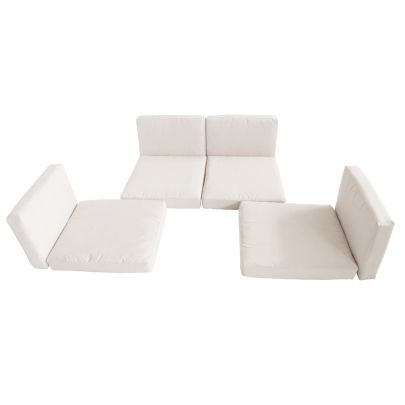 Rattan Furniture Cushion Cover Replacement Set 8 pcs Cream