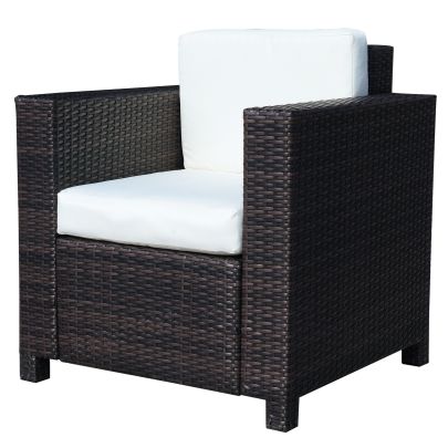 Rattan Single Sofa Chair Brown