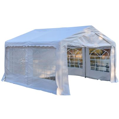 Gazebo Marquee Party Tent Steel Frame 4x4 m White