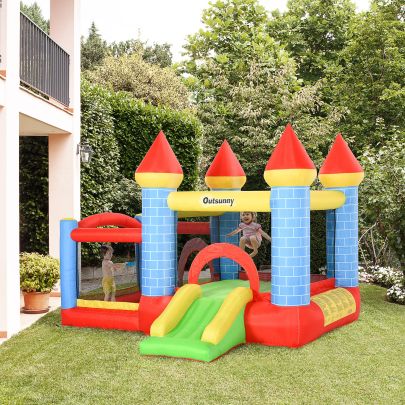 Kids Bounce Castle Inflatable Trampoline Slide Pool Basket 3 x 2.75 x 2.1m