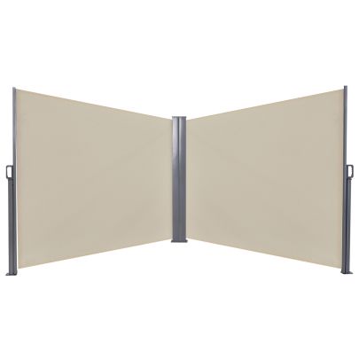 Steel Frame Retractable Double Side Awning Beige