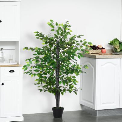 Artificial Banyan Decorative Plant with Pot Fake Tree for Indoor Outdoor