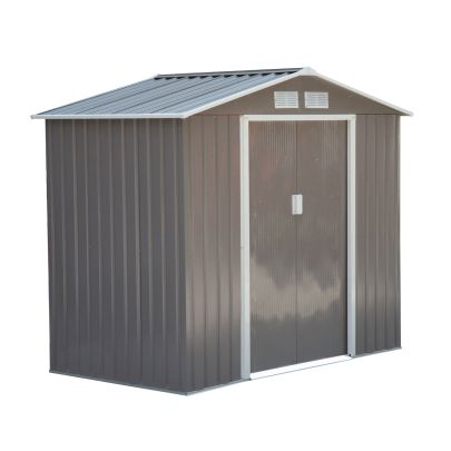 7ft x 4ft Lockable Metal Garden Storage Shed Storage Inc Air Vents Grey