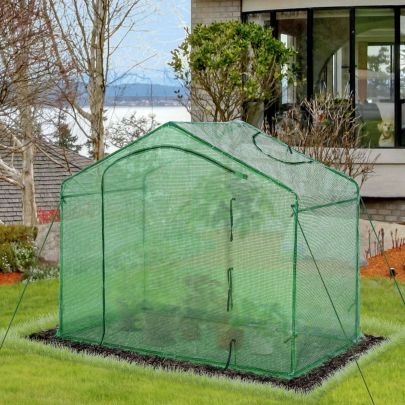 3.4x5.9ft Walk In Greenhouse Outdoor Garden Plant Shelter Inc Steel Frame Window