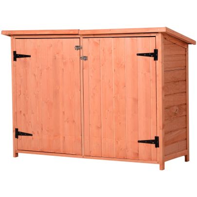 1.6 x 4.1ft Two Door Fir Wood Garden Storage Cabinet