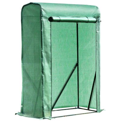100x50x150cm PVC Grid Cover Steel Frame Greenhouse Green