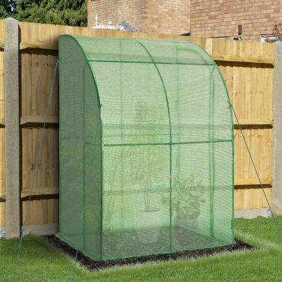 Outdoor Medium Plant Green House w & Zippered Doors Strong PE Cover 143x118x212cm