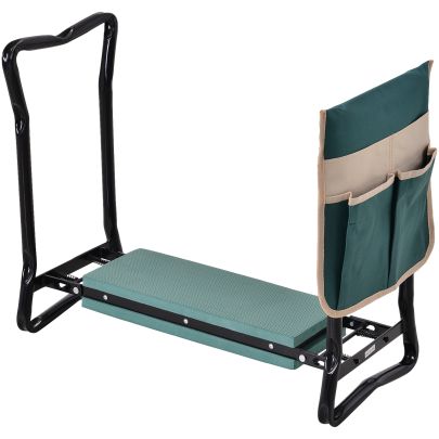 Steel Frame Gardening Kneeler Seat Inc Pouch Green