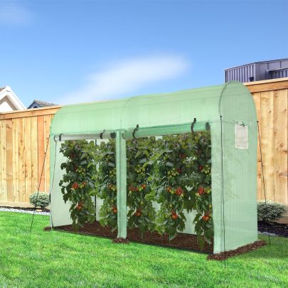 Greenhouse with Double Doors and 4 Windows Outdoor Green 3 x 1 x 2m