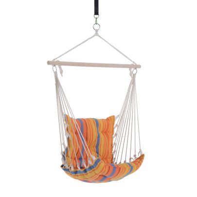Hanging Swing Chair Seat Size:57W x 47.5D cm Multi Colour Stripes