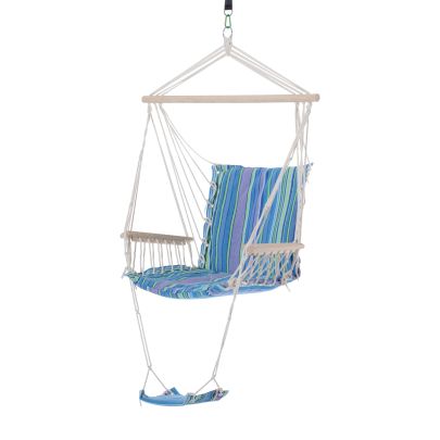 Hanging Swing Chair Seat Size:57W x 47.5D cm Multi Color & White Rope