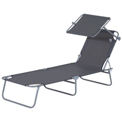 Adjustable Lounger Seat with Sun Shade Grey