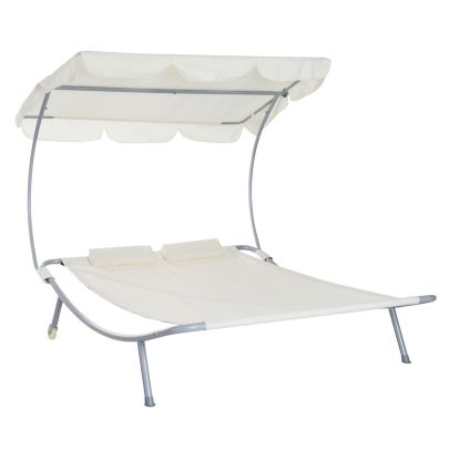 Double Hammock Bed W & Pillows Cream White
