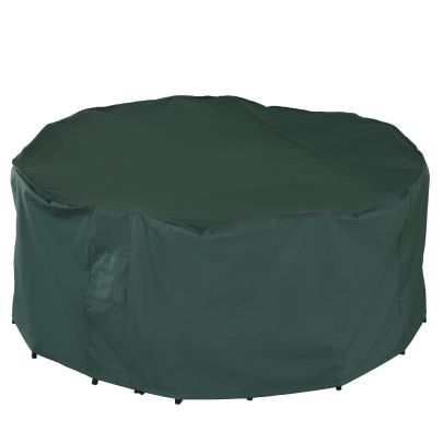 PVC Coated Large Round 600D Waterproof Outdoor Furniture Cover Green