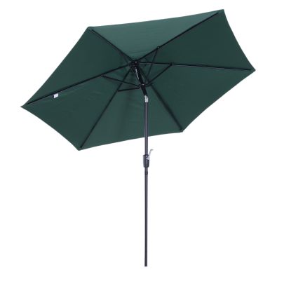 2.7m Patio Garden Umbrella Outdoor Parasol Inc Crank and 38mm Aluminum Tilt Pole Green