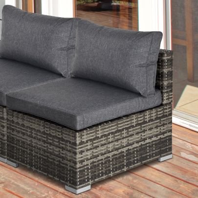 Outdoor Garden Furniture Rattan Single Sofa Inc Cushions Deep Grey