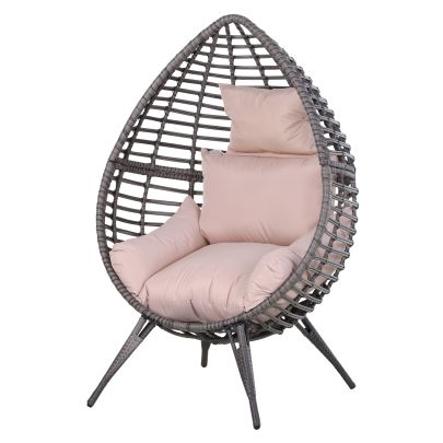 PE Rattan Outdoor Egg Chair Inc Cushion Grey