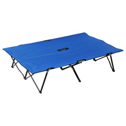 Foldable Cot Bed 193Lx125Wx40H cm Black & Blue
