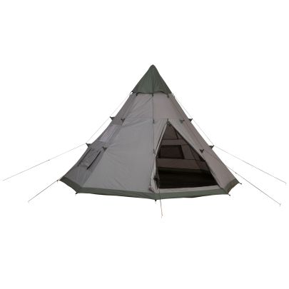 6 Person Outdoor Metal Frame Camping Tent Inc Carrier Bag Grey