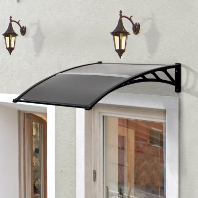 Door Canopy Awning Outdoor Window Rain Shelter Cover for Front & Back Door Porch