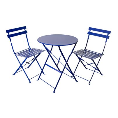 Padstow Steel Frame 2 Seater Bistro Set In Blue