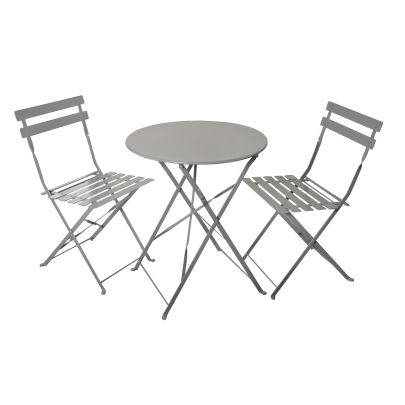 Padstow Steel Frame 2 Seater Bistro Set In Grey